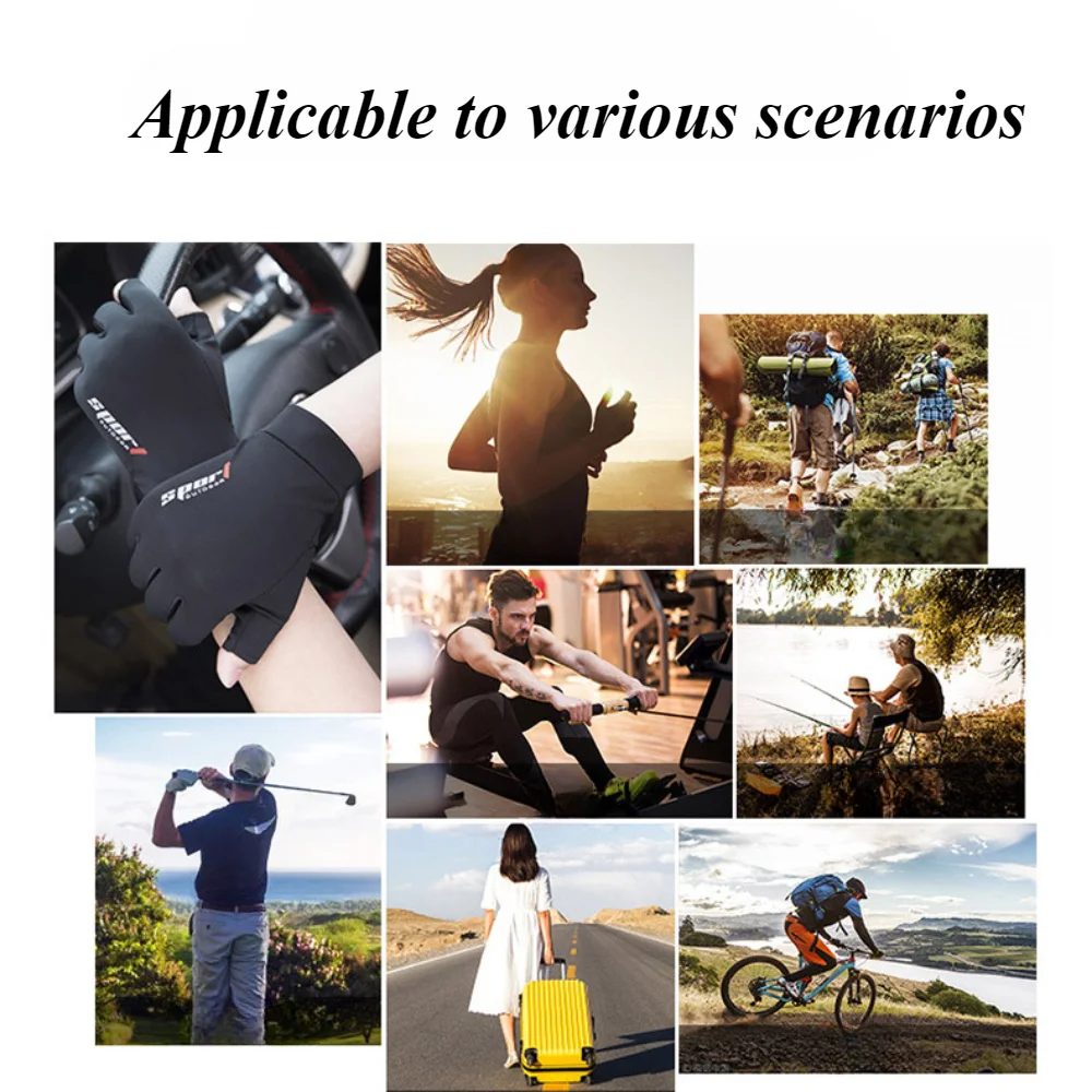 Summer Fishing Gloves for Men Fingerless Cycling Motorcycle Gloves UV Protection Breathable MTB Bike Bicycle Accessories cycling gloves fingerless gloves fishing gloves