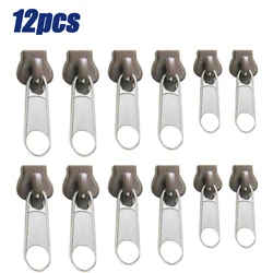 Universal Zipper Repair Kit with New Design - Instant Fix for Clothes, Includes 3 Sizes of Replacement Sliders (Coffee - 12pcs)