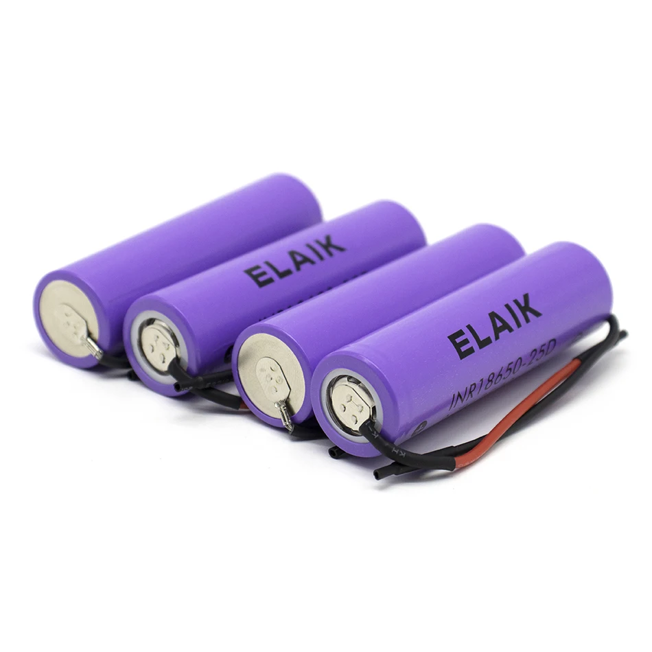 

4PCS New Original 3.7v 18650 25D 2500mAh Lithium Rechargeable Batteries Continuous Discharge 20A For Drone Power Tools Wire cell