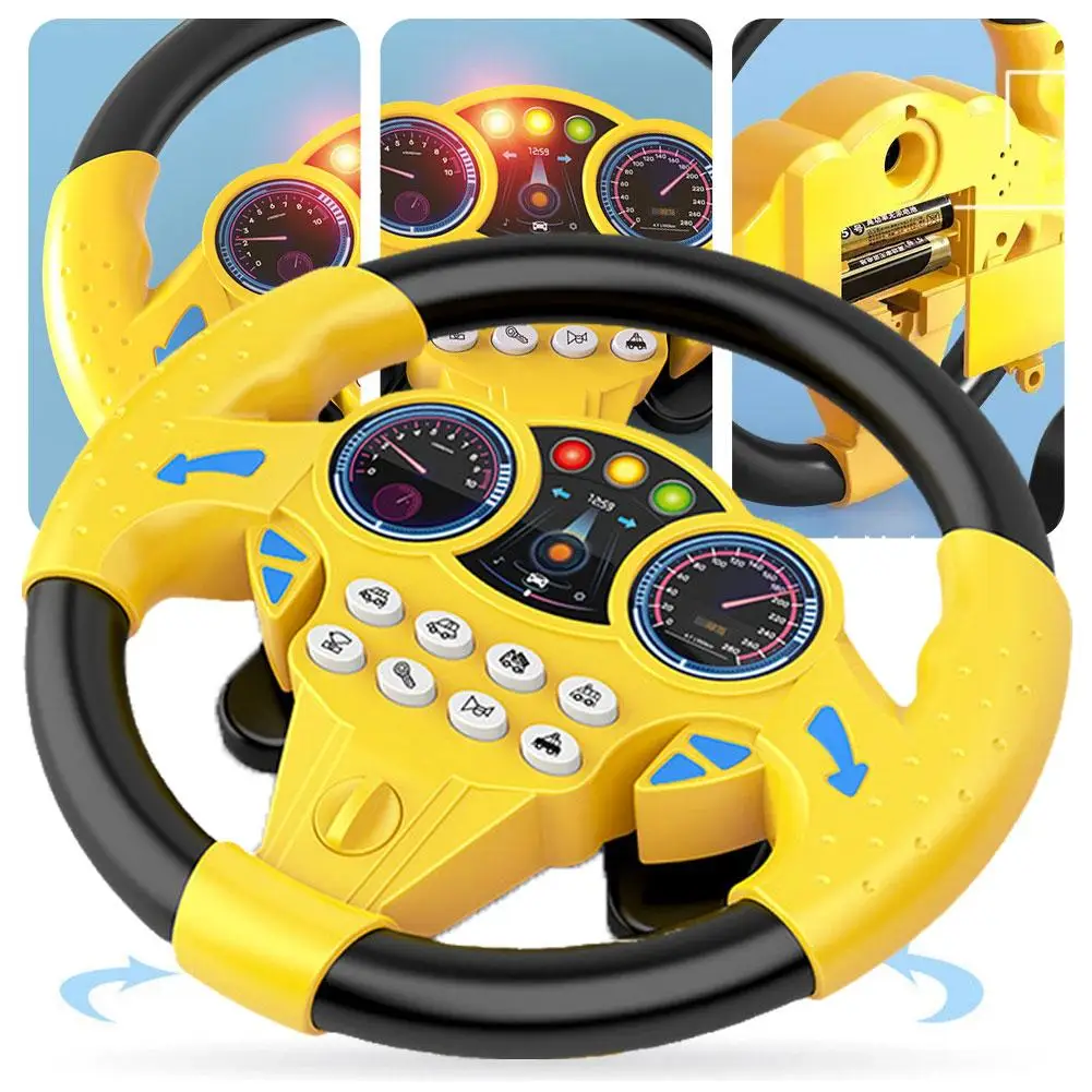 Electric Simulation Steering Wheel Toy With Light And Model Vocal Sound Simulation Toy Children's Steering Educational Whee T1A0 3