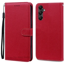 Luxurious Leather Wallet Flip Case for Samsung Galaxy A55 5G (Dark Red)