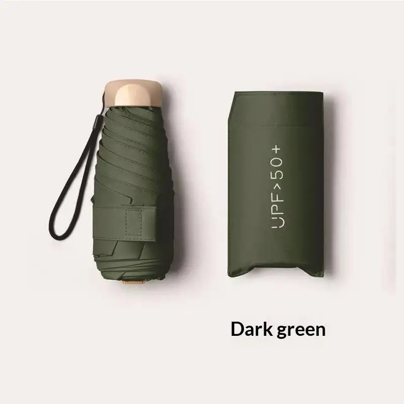 UPF+50 Ultralight Portable Sun Umbrella with Black Vinyl Sunscreen Protection