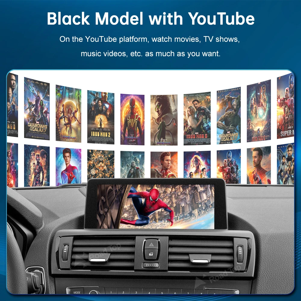 RoadTop Wireless CarPlay e Android Auto para BMW Série 1, 2, 3, 4