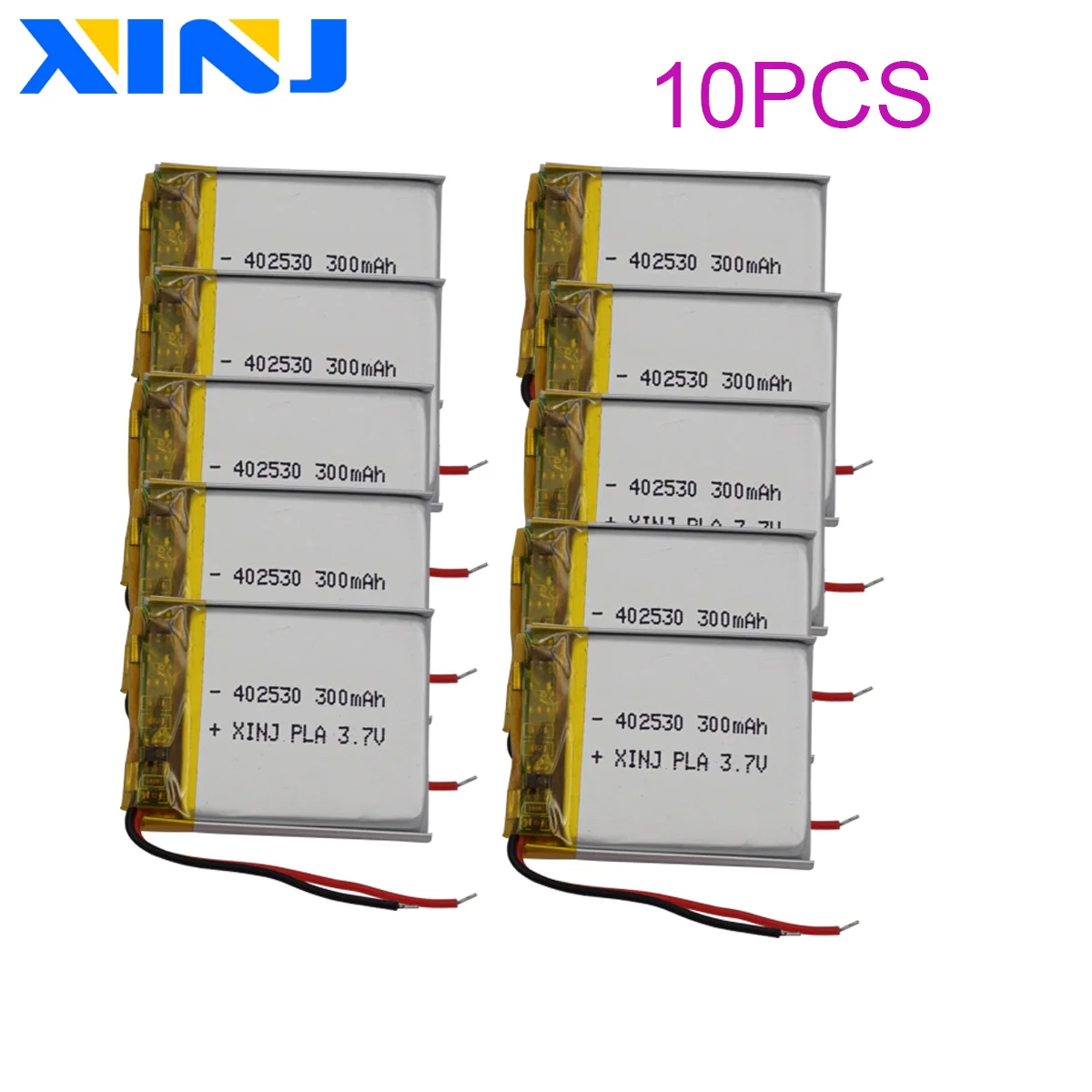 Wholesale  10pcs 3.7V 300mAh 1.11Wh Polymer Li Lithium Battery 402530 For Music Player GPS Car Camera Bluetooth Speaker DashCam