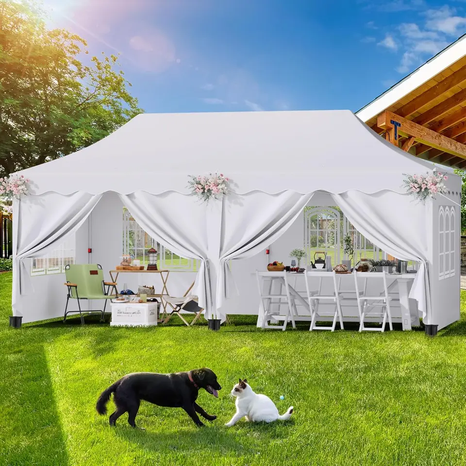 Waterproof Pop Up Pavilion Gazebo Tent 3x6m