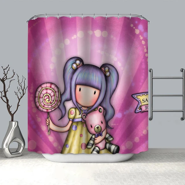 Santoro Gorjuss Shower Curtain,Anime Beautiful Girl Bathroom Fabric Girls  Bathroom Decor Set Gift with Hooks Curtains Waterproof - AliExpress