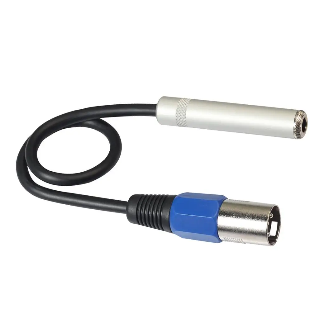 3 XLR Male to 1/4 6.35mm Female Audio Cable Mic Adapter 1ft