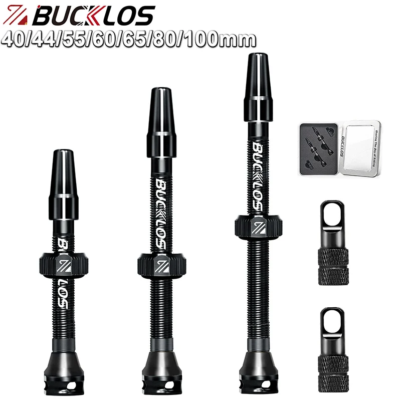 Bike Tubeless Valve 40/44/55/60/65/80/100mm Bicycle Presta Valve CNC Aluminum Alloy Tubeless Road MTB BUCKLOS