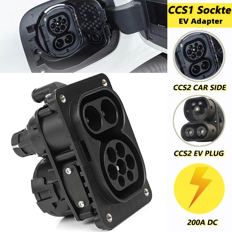 CCS 2 COMBO EV Socket EVSE Electric Car Side Charging Socket Adapter CCS2 EV Charger Connector 9Pin For CCS 2 Vehicle 200A DC