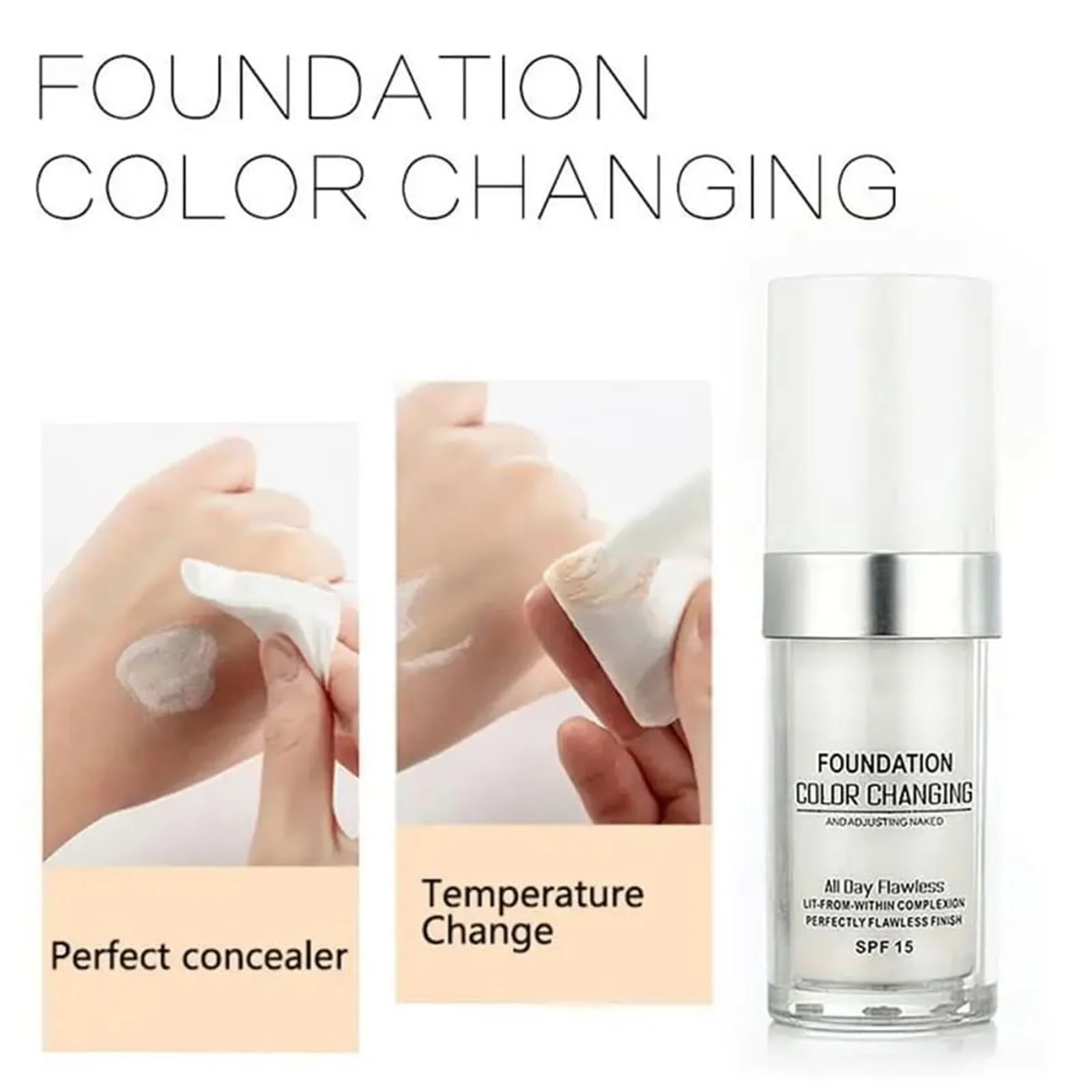 30ml SPF 15 Colour Changing Mature Skin Foundation Hydrating Waterproof And Light Long Lasting Foundation Gift For Girls skin care products
