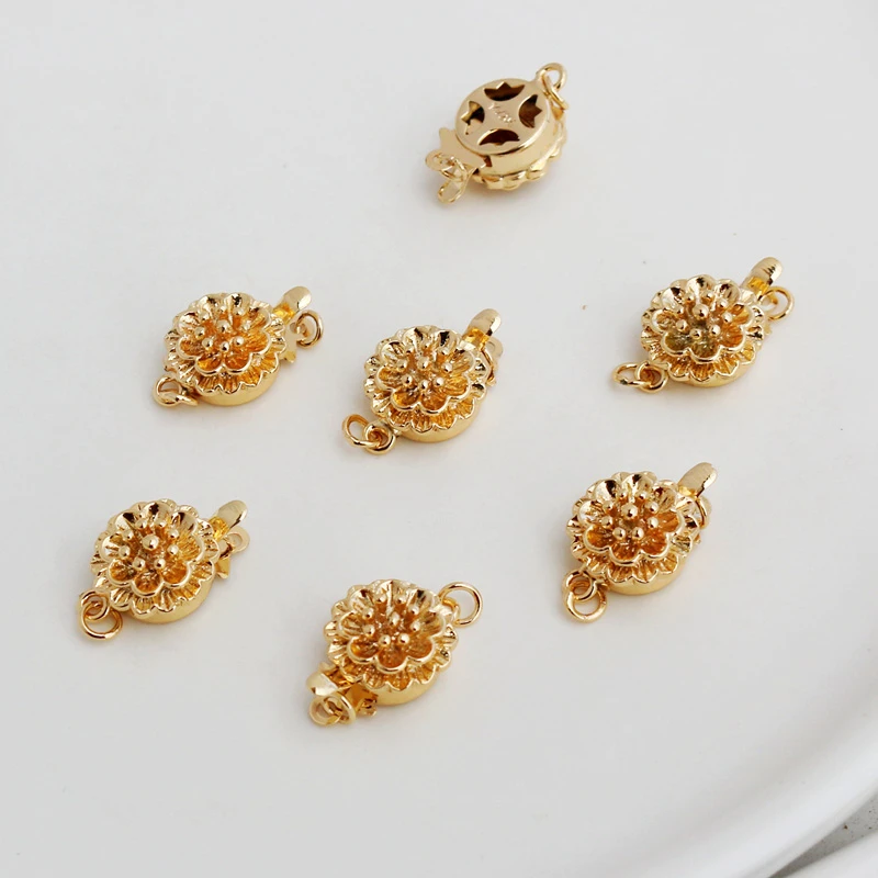 

2PCS Wholesale Gold/Silver/Rose Gold Color Flower Shape DIY Necklace Hand Chain Buckle Plug Connector Jewelry Accessories