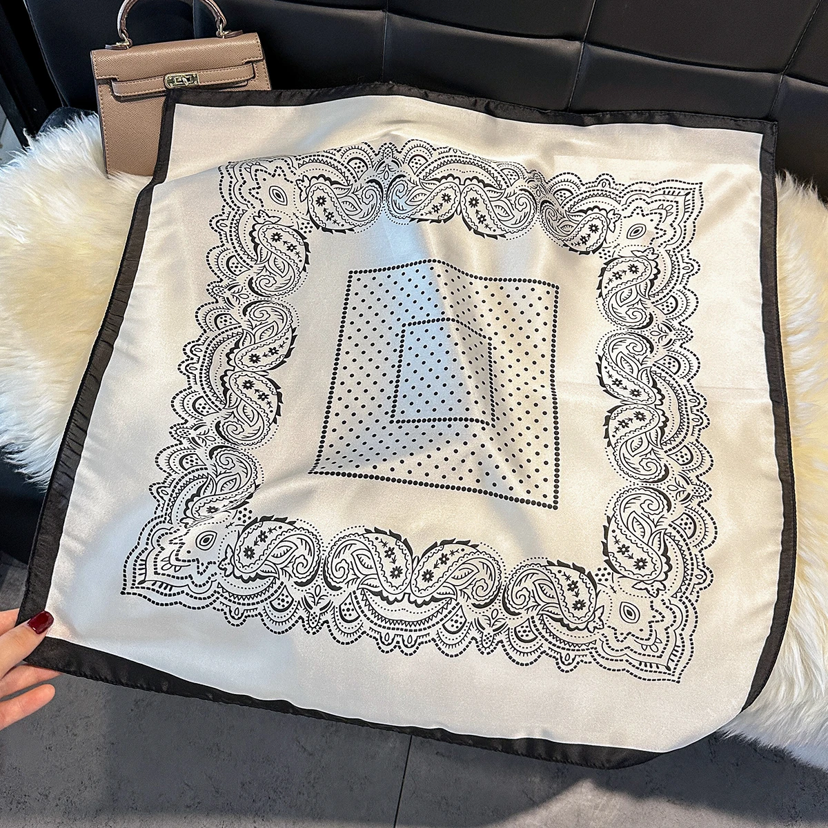 Fashion Print Silk Hairbands Scarf Women 2025 Spring New Elagant Floral Bandana Neck Kerchief Head Bands Foulard Female Scarfs