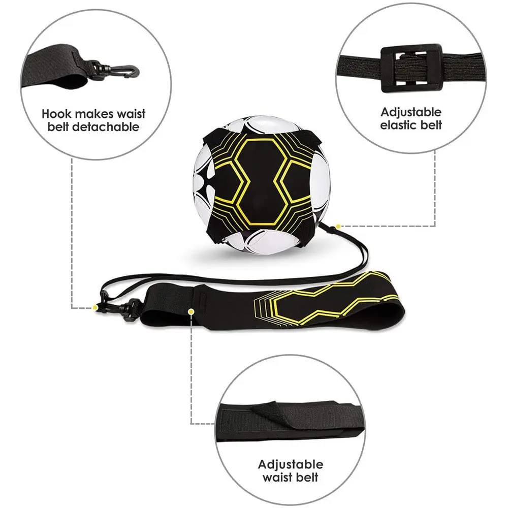 2/4/6pcs Football Kick Trainer Soccer Training Aids Throw Sole Practice Equipment for Kids with Adjustable Belt Elastic Rope