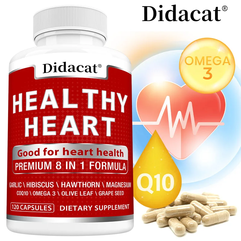 Healthy Heart-with COQ 10 Garlic, Magnesium, Hawthorn-Blood Flow and Heart Health Supplement