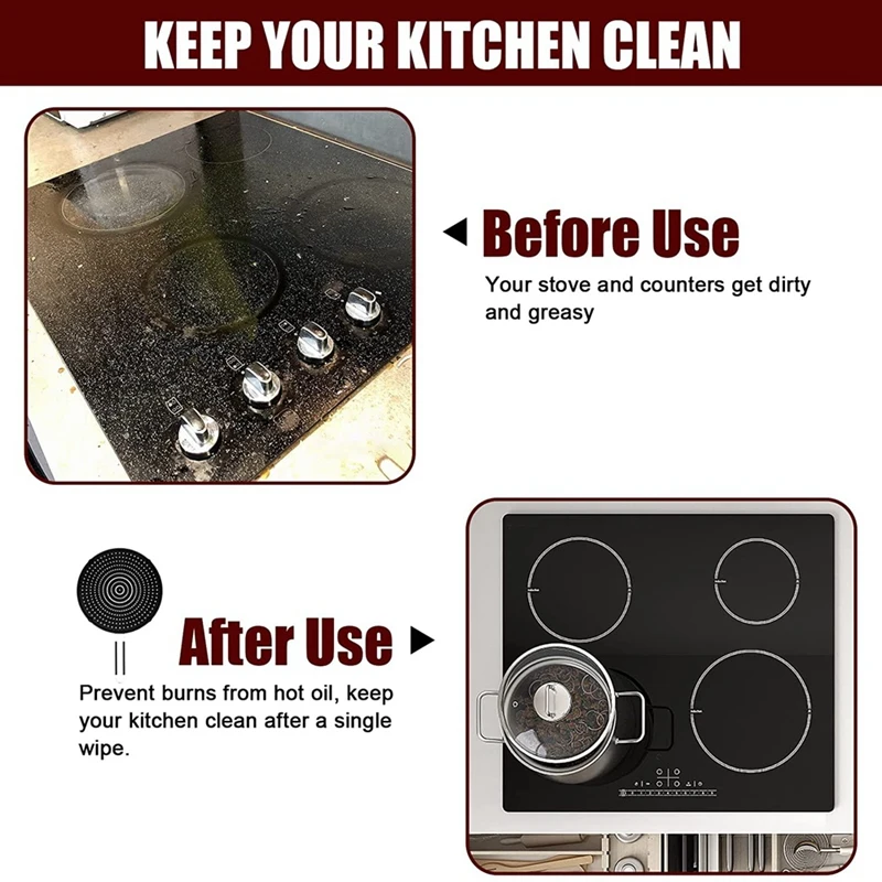 HOT-Silicone Splatter Screen-Multi Use Oil And Grease Shield Guard And Strainer With Handle For Easy Storage