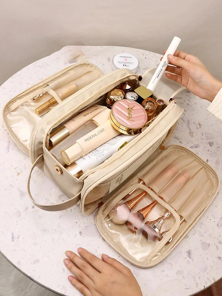 PU Leather Makeup Bag 💄 – Spacious Cosmetic Organizer with Compartments for Travel &... - SKU LMB16892 - UGI Packa...