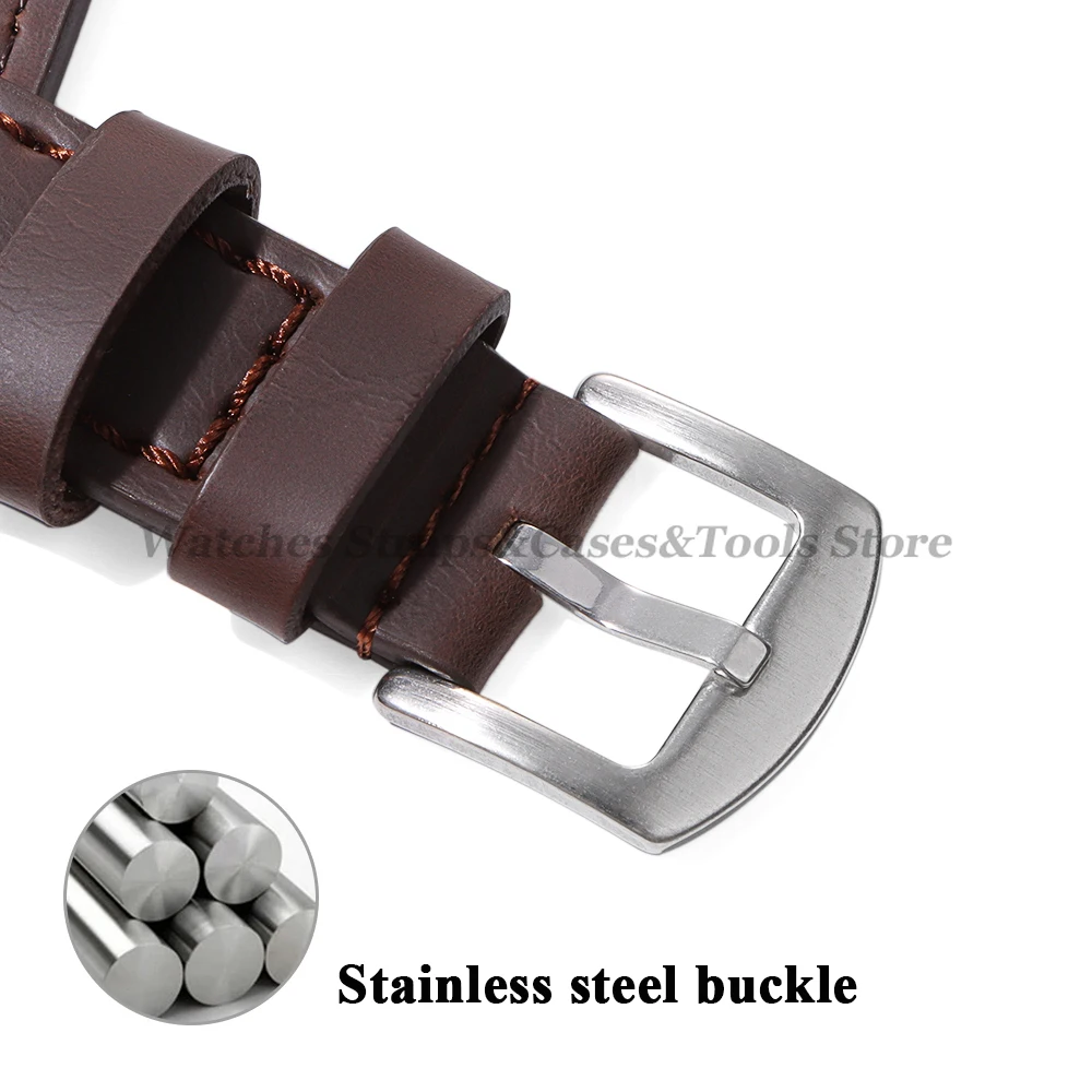 Army Green Vintage Leather Watch Band Strap - Sporty & Stylish Bracelet