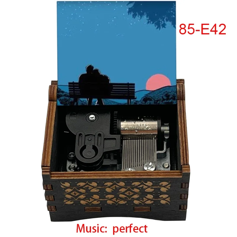 Wind Up Perfect Music Box Wooden Mechanical Movement Custom Singer Print Cute Girlfriend Wife Birthday Festival Christmas Gift 5