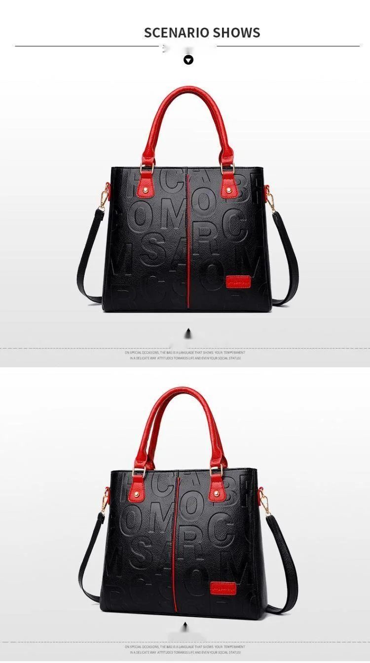 Women's Crossbody Tote Bag With Soft Embossed Leather Texture_voghion.com