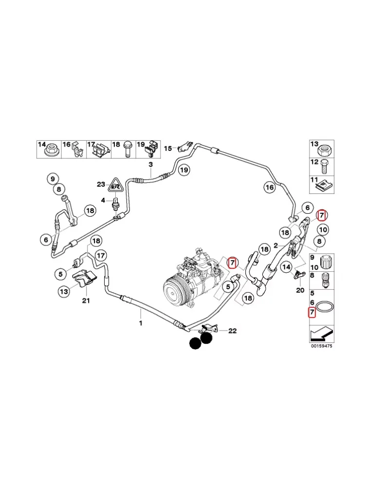 AC Aircon Coolant Line Pipe Hose Gasket Seal O-Ring For BMW 116i 118i 120i 125i 220i M2 320i 328i 335i 420i 428i 64508363041