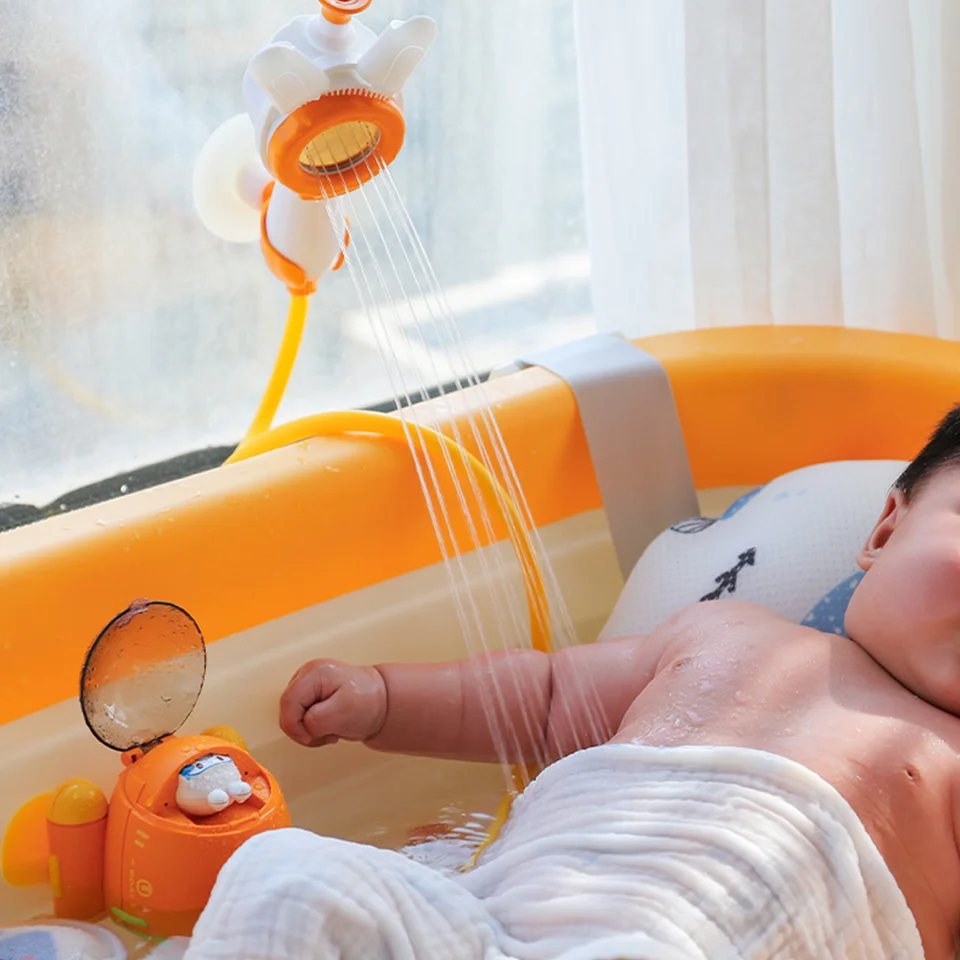 Yookidoo - Doccetta da bagno elefante turchese - giocattolo bagno per bambini - gioco bagno e doccia risveglio dei sensi - tubo per aspergatore giocattolo per il bagno - regalo per bambini