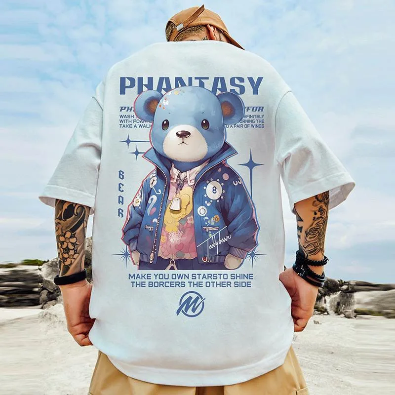 Oversize Trendy Brand Loose American Short Five Quarter Sleeved Large T-shirt Plus Fat Men's Summer_voghion.com