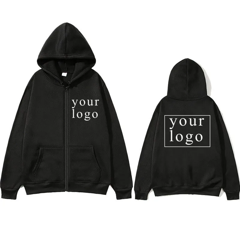 Your Own Design Brand Logo/Picture Personalized Custom Anywhere Men Women DIY Zipper cardigan hoodie  Fashion New