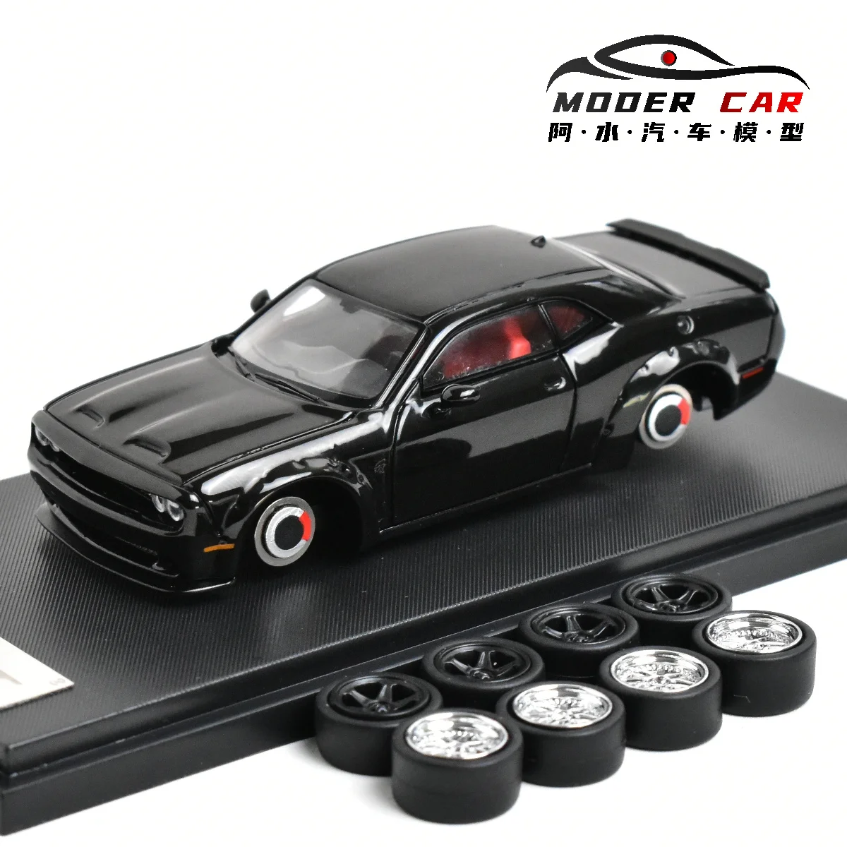 SH 1:64 Dodge SRT Hellcat Hood Opens Red Diecast Models Car
