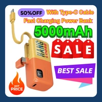 5000mAh For iPhone Batterie Externe Portable Charger For Xiaomi Mini Power Bank With Type-C Cable Fast Charging Power Bank 1