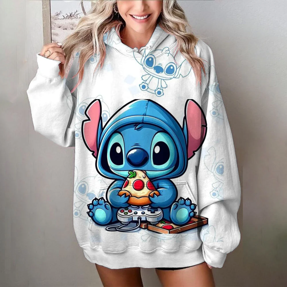 MINISO Women Disney Sweater Stitch Printed Sweatshirts Cute Cartoon Jacket Clothes Hoodie Woman Autumn/Winter Oversize Clothing 2