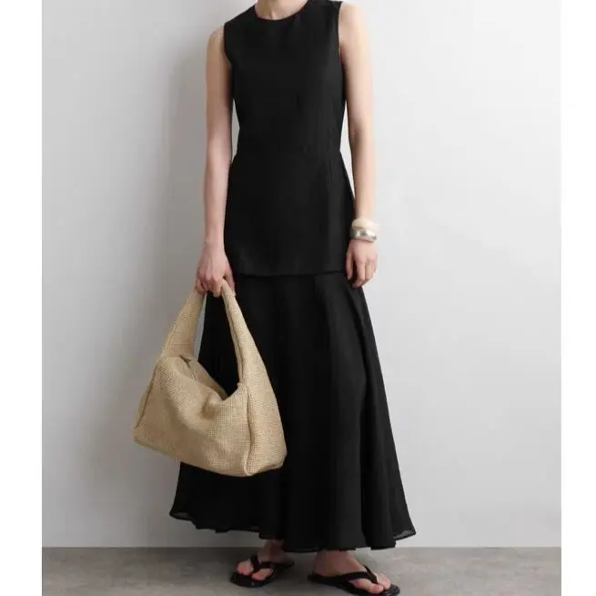 2025 New Women Woven Shoulder Bag Large Capacity Casual Totes Portable Top Handbags Knitting Holiday Beach Shopping Bag