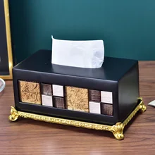 American Light Luxury Household Living Room Decoration Coffee Table Cigarette Box Decoration Mosaic Paper Towel Box Ashtray