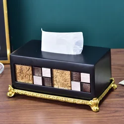 Boîte à cigarettes en mosaïque de luxe américain, décoration de maison, salon, Table basse, cendrier, boîte à serviettes en papier 