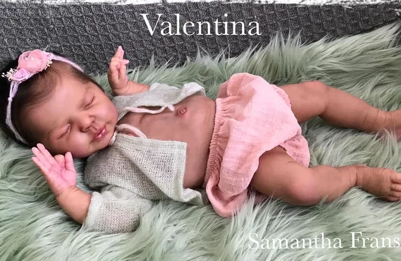 19Inch Unpainted Unfinished Kit Valentina Sleeping Baby Reborn