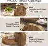 Glass Coffee Table,Modern Round Tempered Glass Coffee Tables for Living Room,3-Tier Circle Wood Coffee Table with Cocktail Table 3