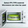 Microwave Splatter Cover Heating Folding Cover Silicone Fresh-keeping Cover Oil-proof Splash-proof Cover with Hook Cooking Lids 5