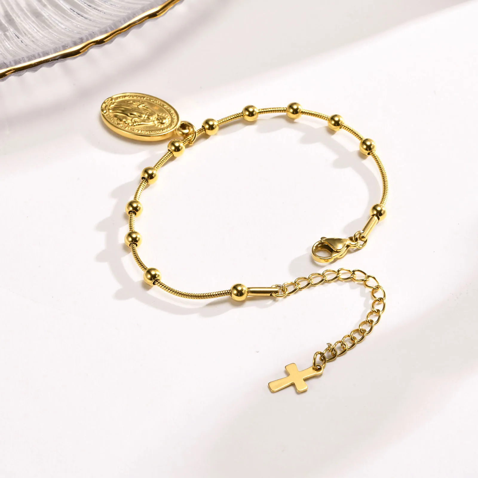 Gold Rosary Prayer Bracelet 4