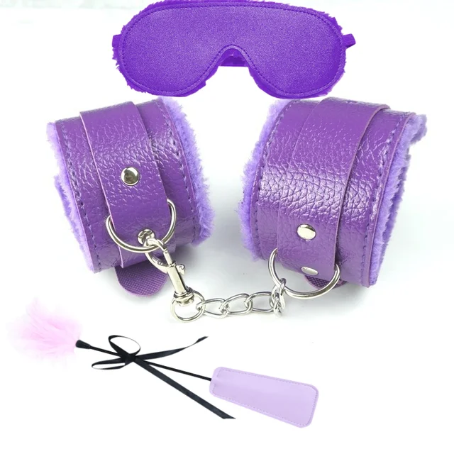 Kit de sujeción de Bondage BDSM, cepillo de plumas romántico, palo de burlas, esposas. 1