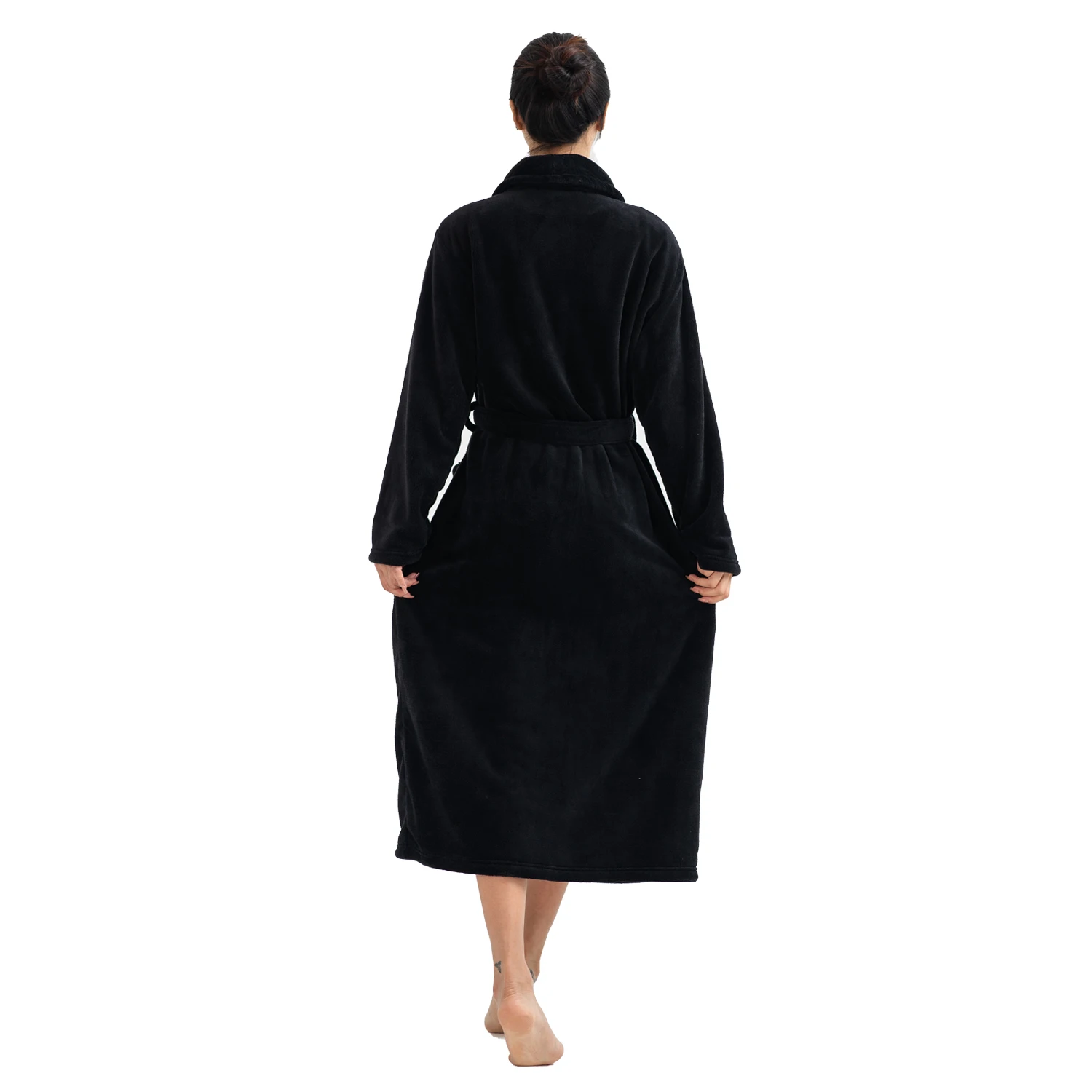RONGTAI Women’s solid color lapel bathrobe autumn and winter models facecloth warm and comfortable long-sleeved robe homewear Best Sellers In Women's Clothing