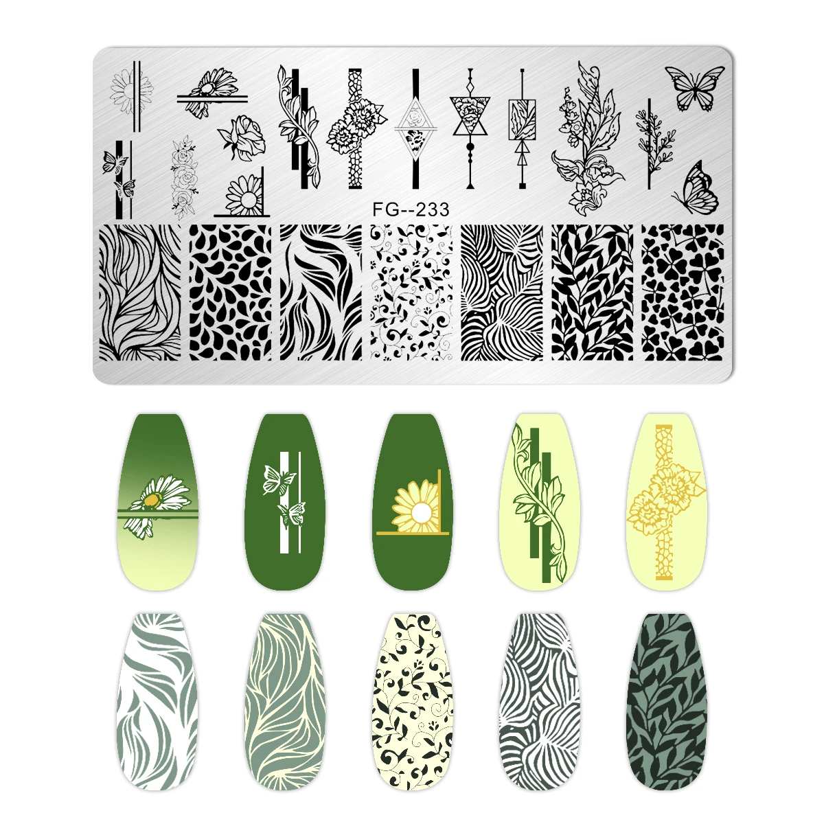 Leaf Snake Design Nail Art Stamping Plates Accessories Stamp Templates Tools Flower Leopard Manicure Nail Gel Polish Stencils 5