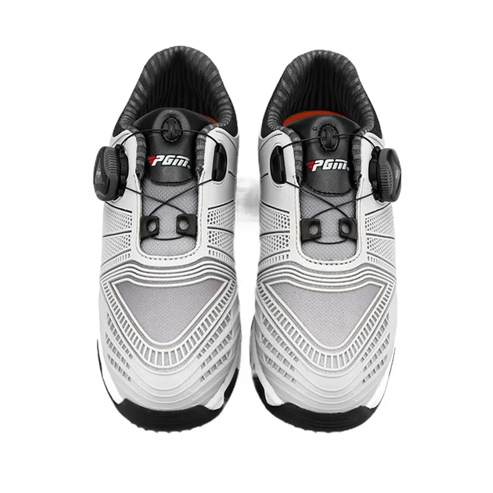 PGM Children's Golf Shoes Boys Button Quick Lacing Shoes Outdoor Sports Waterproof Sneakers Gradient Color Autumn Winter XZ105