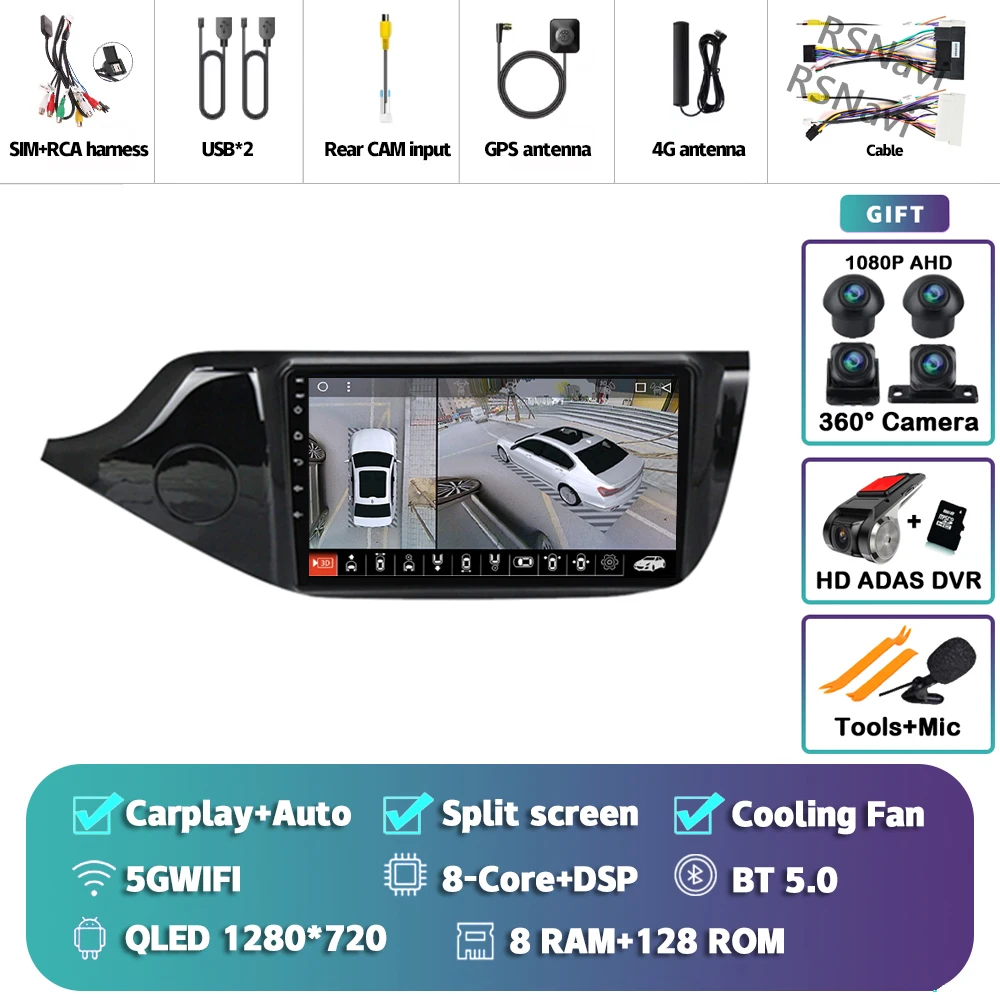 8G-128G 360 DVR