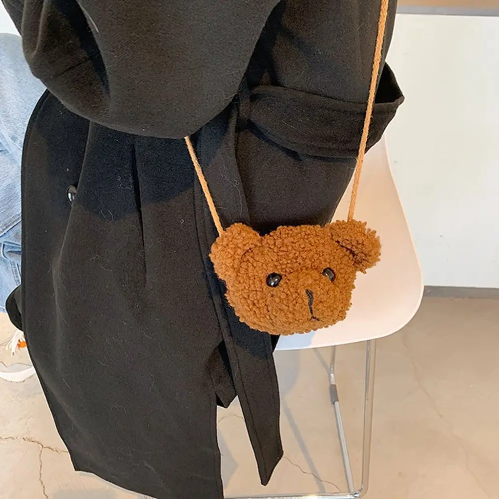 Borse a tracolla da donna con orsetto sorridente, borsa a tracolla con animali dei cartoni animati, borsette