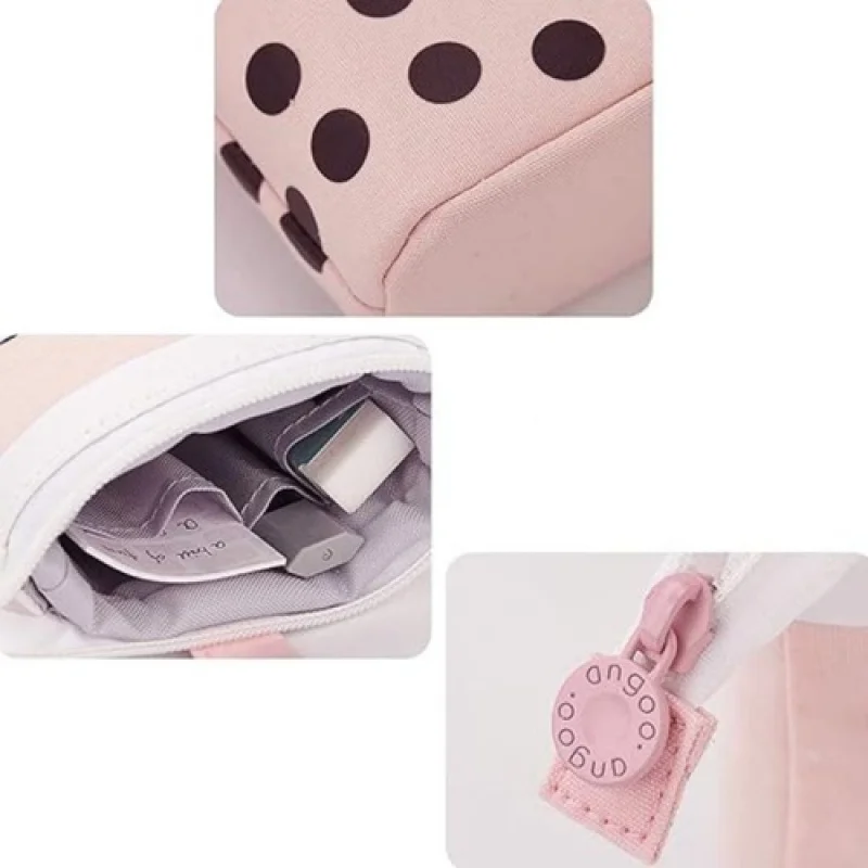 Charming Milk Tea Retractable Pencil Case - Stylish Storage Bag for Stationery & Cosmetics, Large Capacity