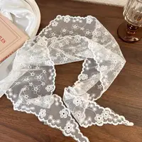INS Lace Floral Embroidered Triangle Hair Scarf Bohemia Headscarf Sweet Kerchief Hair Accessories Women Travel Photo Headband - Image 4