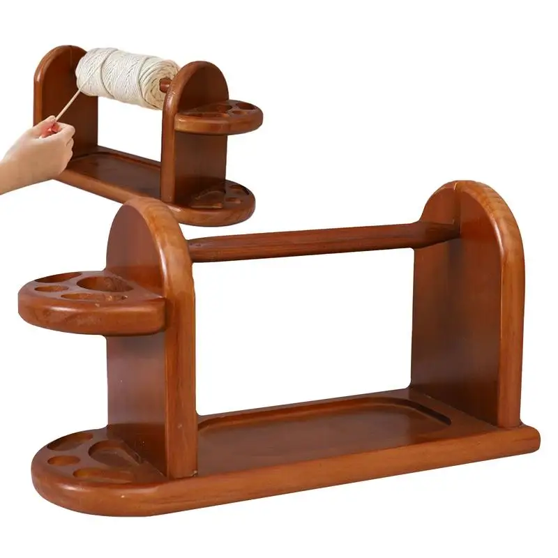 

Wooden Yarn Holder Storage Rack Knitting Auxiliary Tools DIY Handmade Storage Rack Thread Rack Organizer for Knitting Supplies