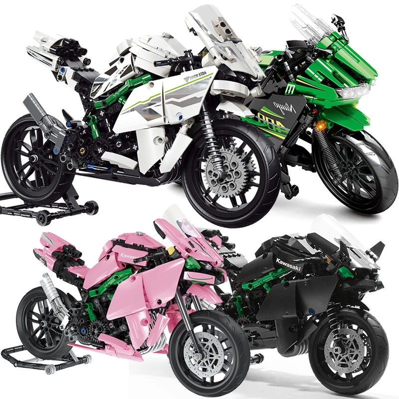 Technical H2R Ninja 400 Motorcycle Set Building Blocks Motorbike Locomotive  Racing Vehicle Bricks Toys Gifts For Children Boys