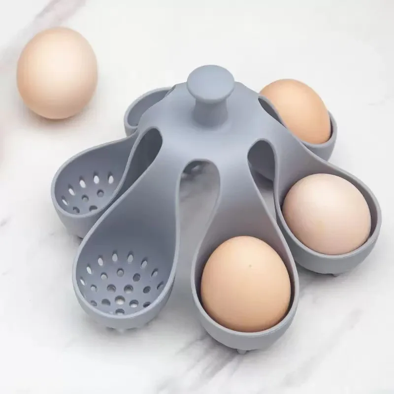 Silicone Egg Steamer Tray with Anti-Scald Handle Boiled Egg Holder Kitchen Accessory for Steamed Eggs Egg Boiler