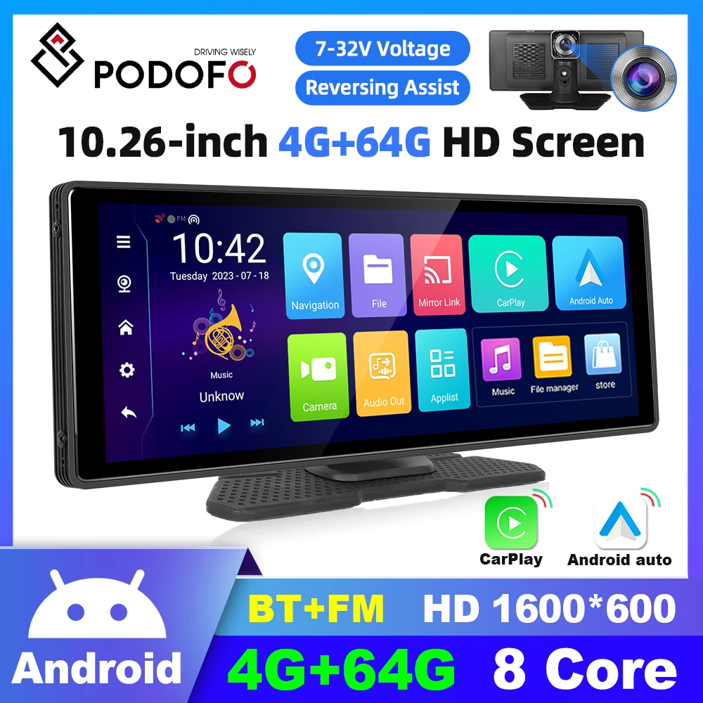 카플레이 모니터 안드로이드 12를 탑재한 마쓰다 3 2003-2009 자동차용 멀티미디어 플레이어, 스테레오 내비게이션, 보스 2 딘 카플레이, 자동 4G 스피커 헤드 유닛 11 Podofo 자동차 라디오 멀티미디어 플레이어, 4G 64G 후방 카메라, 카플레이, 안드로이드 자동 DVR, GPS 네비게이션, 비디오 대시 캠, 10.26 인치