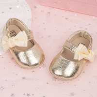 BeQeuewll Cute Bows Baby Girls Mary Jane Shoes Soft Sole First Walkers Princess Cute Soft Non-Slip Infant Baby First Walking 1